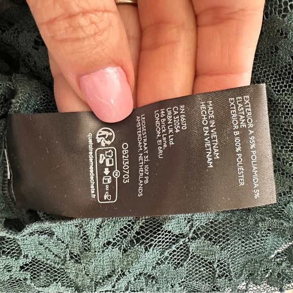 Anthropologie Long Sleeve Green 100% Lace Top Size Medium - Picture 13 of 16